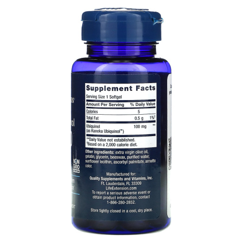 Super Ubiquinol CoQ10 100 мг (Супер Убихинол Коэнзим) 60 мягких капсул (Life Extension) фото 2