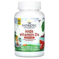 Kids Vitamin D3 (витамин D3 для детей от 3 лет) вкус арбуза 400 МЕ 120 жев табл (Nordic Naturals)