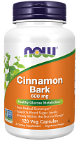 Cinnamon Bark 600 mg (Кора Корицы 600 мг) 120 вег капсул (Now Foods)