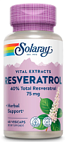 Resveratrol 75 mg Extracts (Ресвератрол 75 мг Экстракт) 60 вег капсул (Solaray)