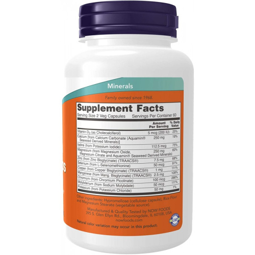Full Spectrum Mineral Caps 120 вег капсул (Now Foods) фото 2