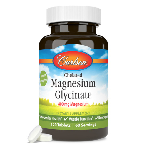Chelated Magnesium Glycinate 400 mg (хелат магний глицинат 400 мг) 120 таблеток (Carlson Labs) фото 3