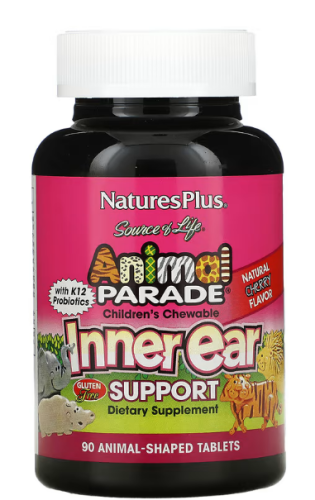 Inner Ear Support (поддержка внутреннего уха для детей) вишня 90 жевательных таблеток (NaturesPlus)