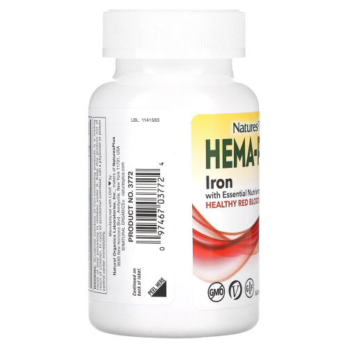 Hema-Plex 60 вегетарианских капсул быстрого действия (NaturesPlus) фото 2