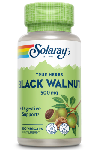 Black Walnut 500 mg (Скорлупа черного ореха 500 мг) 100 вег капсул (Solaray)