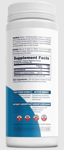 Energy Magnesium 325 mg 14,3 OZ Powder (Малат Магния 325 мг) 405 г (KAL) фото 3