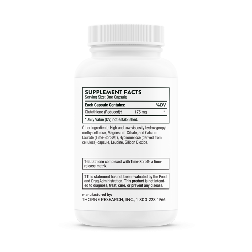 Glutathione-SR 175 mg (Глутатион 175 мг) 60 капсул (годен до 05.26) (Thorne Reserch) фото 3