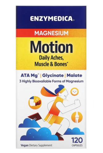 Magnesium Motion 350 mg (Magnesium Malate & Glycinate) 120 капсул (Enzymedica)