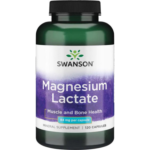 Magnesium Lactate 84 мг (Лактат Магния) 120 капсул (Swanson)