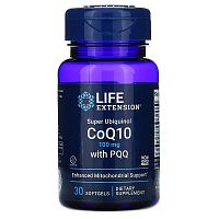 Super Ubiquinol CoQ10 100 мг with PQQ (Убихинол Коэнзим) 30 мягких капсул (Life Extension)