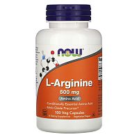 L-Arginine 500 мг (L-Аргинин) 100 капсул (Now Foods)