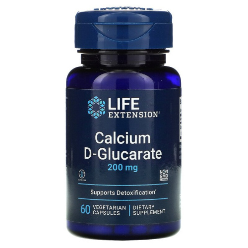 Calcium D-Glucarate 200 мг (D-Глюкарат Кальция) 60 вег капсул (Life Extension)