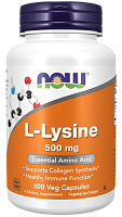 L-Lysine 500 mg (L-Лизин 500 мг) 100 вег капсул (Now Foods)