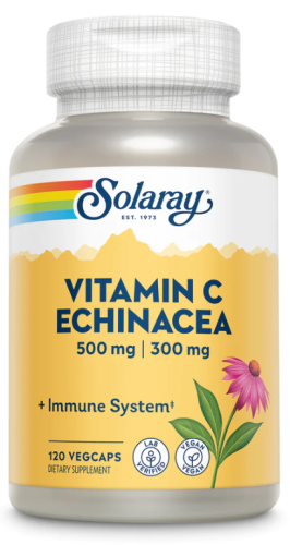 Vitamin C 500 mg Echinacea 300 mg (срок 06/2025) 120 вег капсул (Solaray)