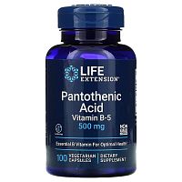 Pantothenic Acid 500 мг (Пантотеновая Кислота) 100 вег капсул (Life Extension)