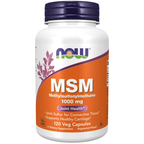 MSM 1000 mg (МСМ метил-сульфонил-метан 1000 мг) 120 вег капсул (Now Foods)
