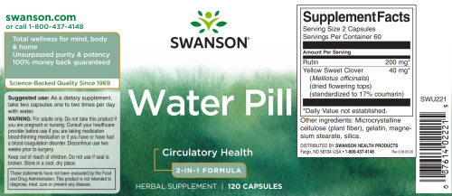 Water Pill 20 mg 120 капсул (Swanson) фото 3