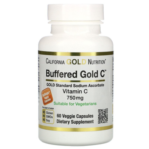 Buffered Gold C (буферизованный витамин C в капсулах) 750 мг 60 капсул (California Gold Nutrition)