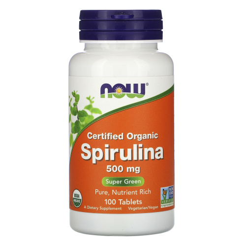 Spirulina (Спирулина) 500 мг 100 таблеток (Now Foods)