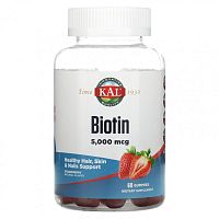 Biotin 5000 мкг (Биотин) 60 жевательных конфет (KAL)