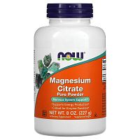 Magnesium Citrate Pure Powder 450 мг (Цитрат магния) 227 гр (Now Foods)
