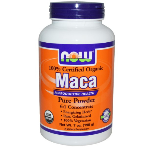 Maca, 100% Органический Сырой Порошок, 198 гр (NOW)_ фото 2