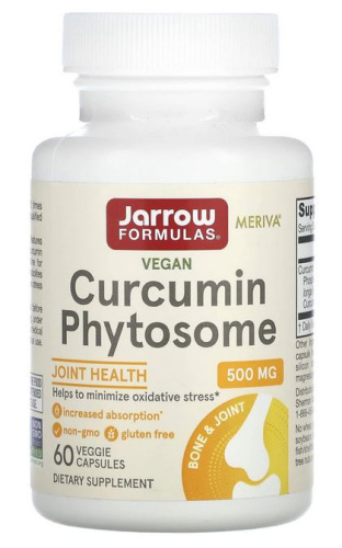 Curcumin Phytosome (Фитосомы куркумина) 500 мг 60 вег капсул (Jarrow Formulas)