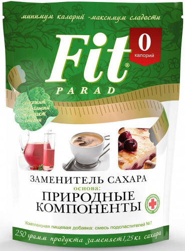 Заменитель сахара «ФитПарад» №7 (дойпак) 250 гр  (Fit Parad)