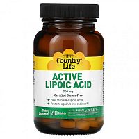 Active Lipoic Acid (Активная липоевая кислота) 300 мг 60 таблеток (Country Life)