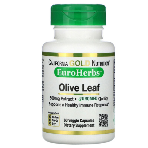 Olive Leaf Extract (Экстракт Листьев Оливы) 500 мг 60 капсул (California Gold Nutrition)