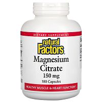 Magnesium Citrate (цитрат магния) 150 мг 180 капсул (Natural Factors)
