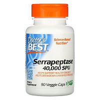 Serrapeptase 40 000 spu (Cеррапептаза высокой эффективности) 90 вег капсул (Doctor's Best)