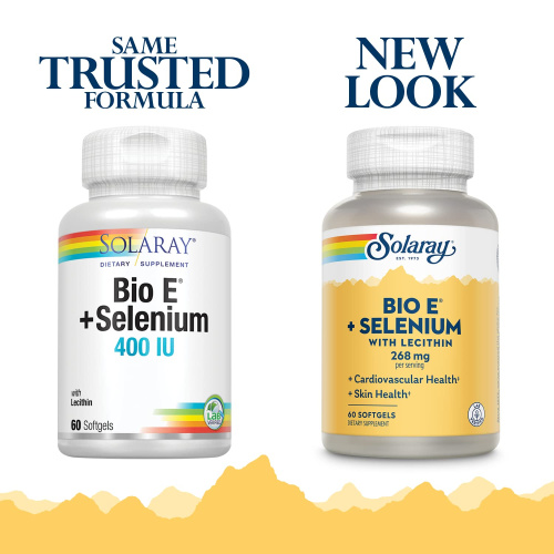 Bio E + Selenium with Lecithin 268 mg (400 IU) (Витамин E 268 мг (400 МЕ) 60 мягких капсул (Solaray) фото 3