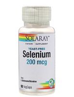 Selenium 200 mcg Yeast-Free (Селен 200 мкг Бездрожжевой) 90 капсул (Solaray)