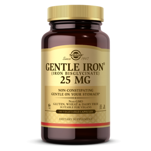 Gentle Iron (Iron Bisglycinate) 25 мг 180 капсул (Solgar)