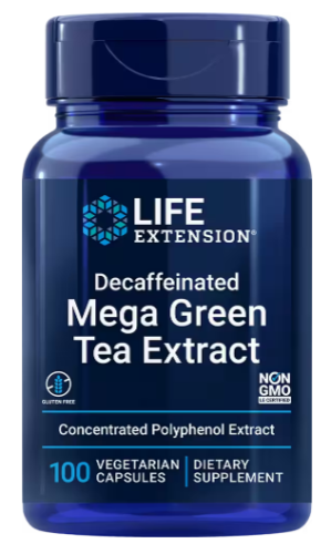 Mega Green Tea Extract Lightly Caffeinated 100 вег капсул (Life Extension)