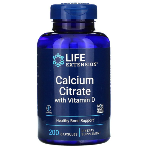 Calcium Citrate with Vitamin D (Цитрат Кальция c витамином Д-3) 200 капсул (Life Extension)