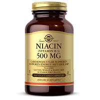 Niacin Vitamin B3 500 мг (Ниацин) 100 растительных капсул (Solgar)