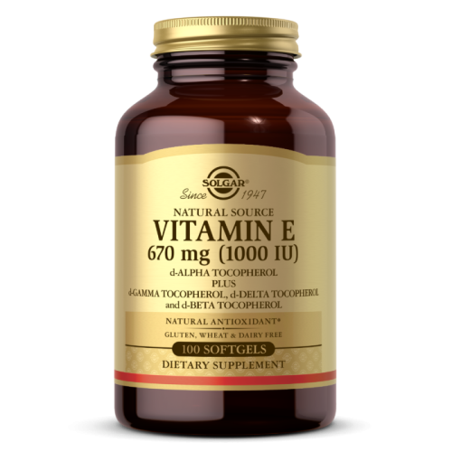 Vitamin E (Витамин E) Mixed Tocopherol 670 мг (1000 IU) 100 мягких капсул (Solgar)