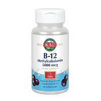 B-12 Methylcobalamin 5000 mcg (Б-12 Метилкобаламин мкг) 60 леденцов (KAL) ягоды Асаи