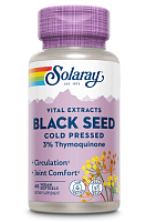 Black Seed (СРОК до 05/2025) cold pressed 3% Thymoquinone 60 вег мягких капсул (Solaray)