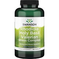 Rhodiola Holy Basil Valerian Stress Complex (Формула Родиола Базилик Валериана) 180 капс (Swanson)