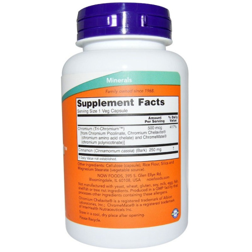 Tri-Chromium 500 мкг 180 капсул (Now Foods) фото 2