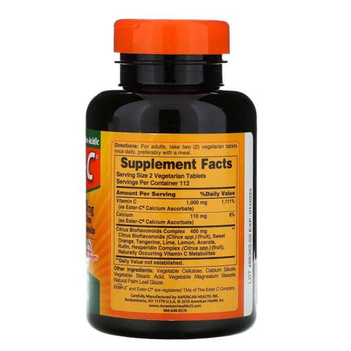 Vitamin C Ester-C with Citrus Bioflavonoids 500 мг 225 таблеток (American Health) фото 2