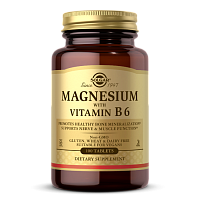 Magnesium with Vitamin B6 (Магний с витамином B6) 100 табл (Solgar)