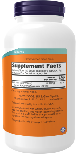 Calcium Citrate порошок 227 гр (Now Foods) фото 3