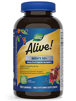 Alive! Men's 50+ Multi Gummy 150 мармеладок (Nature's Way)