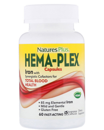 Hema-Plex 60 вегетарианских капсул быстрого действия (NaturesPlus)