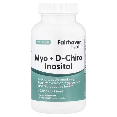 Myo + D-Chiro Inositol (мио-инозитол и D-хиро-инозитол) 120 капсул (Fairhaven Health)