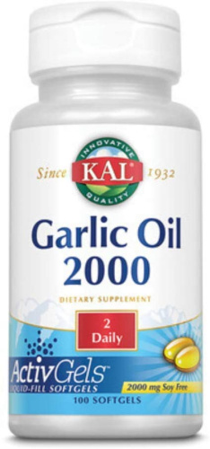 Garlic Oil 2000 мг (Чесночное Масло) 100 гелевых капсул (KAL)